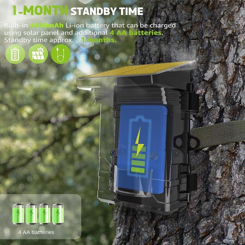 LS VISION Solar Wildlife 50MP 4K Video Trail Camera Night Vision 0.3s Motion Activated Waterproof Garden Camera Outdoor Hunting Monitoring