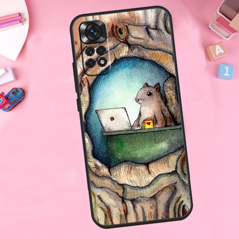 Cartoon Squirrel For Xiaomi Redmi Note 14 10 11 12 13 15 Pro Plus Phone Case For Redmi 15 15C 14C 12C 10C 13C