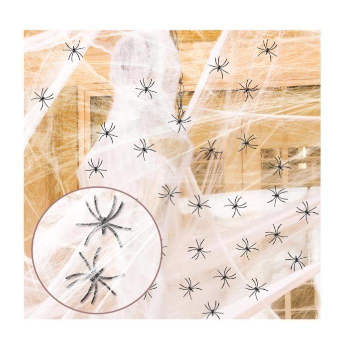 Halloween Spider Web Decoration, 60g Spider Webs with 10 Fake Spiders for Halloween Decoration Prop for Hallowee