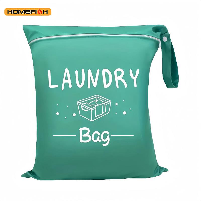 HOMEFISH Laundry Shape Nylon Laundry Bag Travel Storage Pouch Machine Washable Dirty Clothes Organizer Wash Colorful Zipper Bag