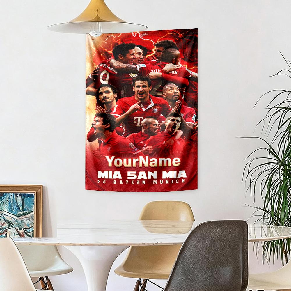Bayern Munich Custom Your Name Wall Decor Tapestry Art For Pet Memorial Birthdaywedding Party Backdrop Family Gift