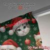 Set Of 2 Flat Printing Jit Curtains Without Rod Festive Feline Quartet Print Popular Durable Polyester Fabric Curtain Made