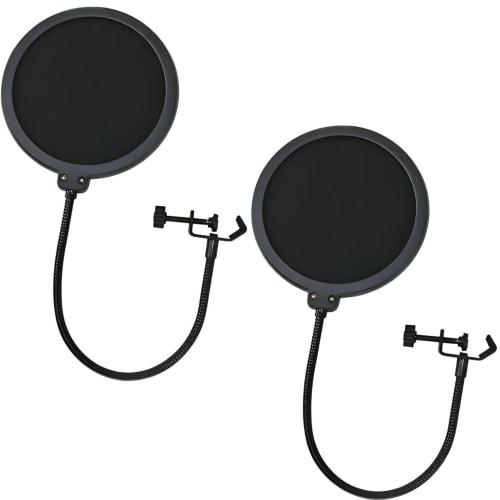 fogman Pop Guard Pop Filter Pop Blocker for Easy Recording, Black, Set of 2