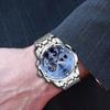 Original Stainless Steel mens watch Silver Blue Luxury Luminous Quartz Watches for Man Waterproof Wristwatch Reloj Hombre Clock