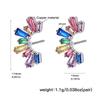 Cross-border Hot Selling Sweet Temperament Stud Earrings with Mixed Color Zirconia - Women's Accessories