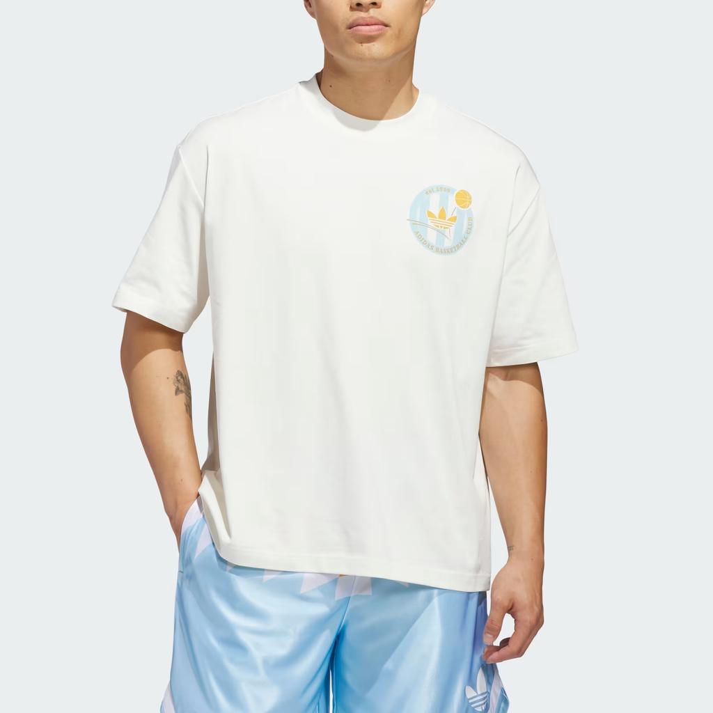 Adidas Originals Basketball Logo Loose Fit Crew Neck Short Sleeve T-Shirt Unisex Tops KD3613