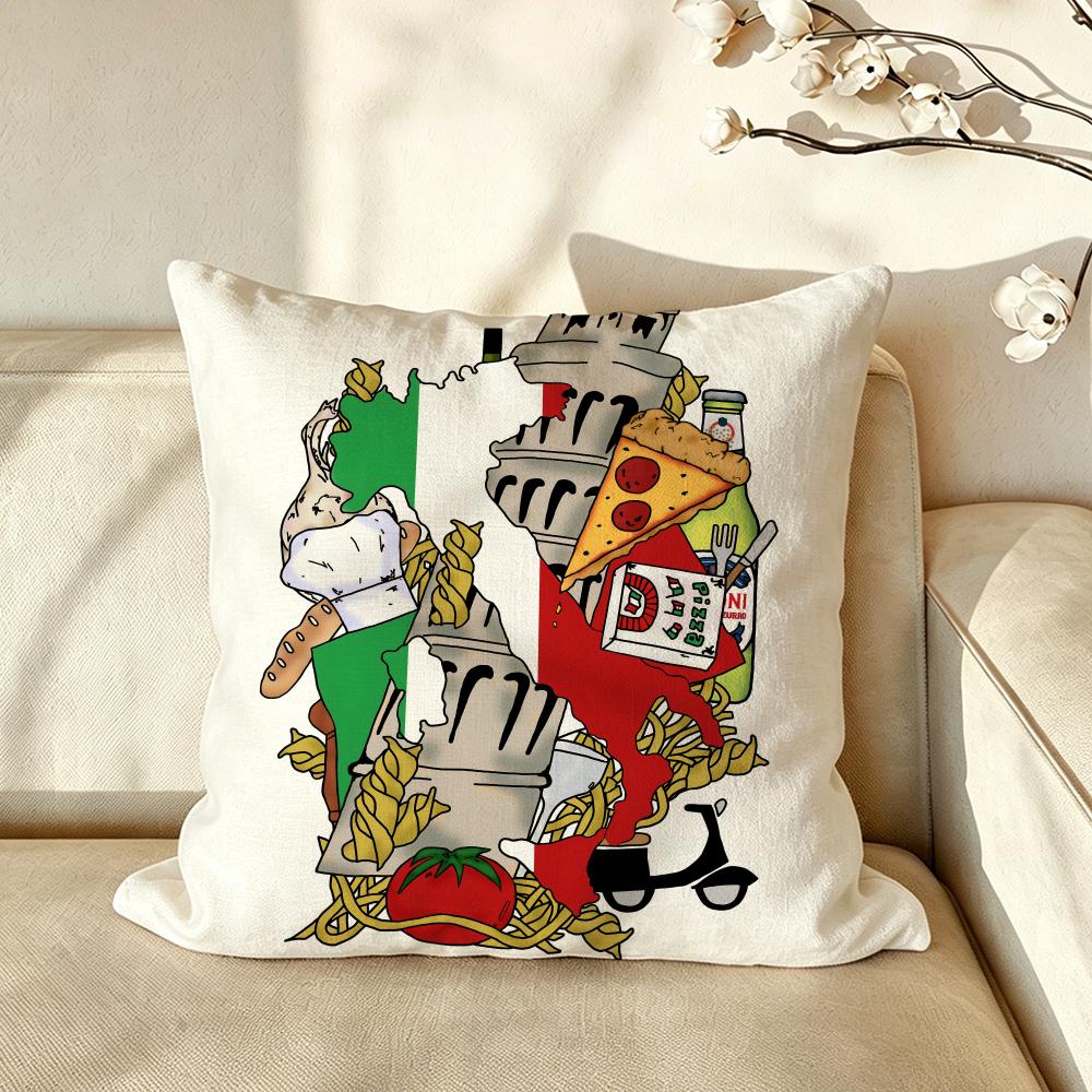 Art IItaly CCulture SSeries Cushion Cover Pillow Case Antidustmite Pillowcase Silky Short Plush Sofa Cushion Cover hot