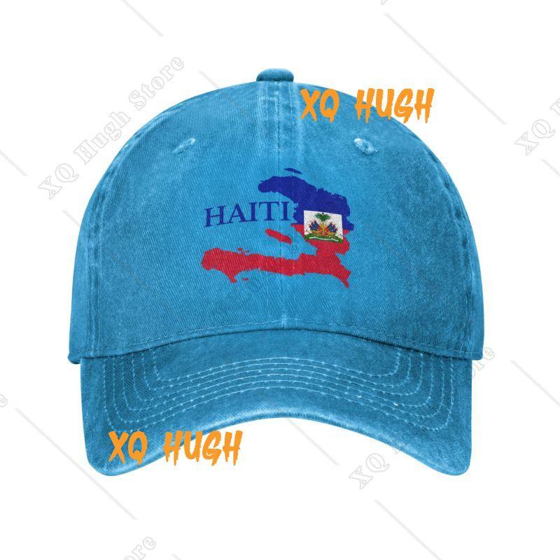 Custom Cotton Haiti Map Flag Baseball Cap Women Men Adjustable Dad Hat Sports