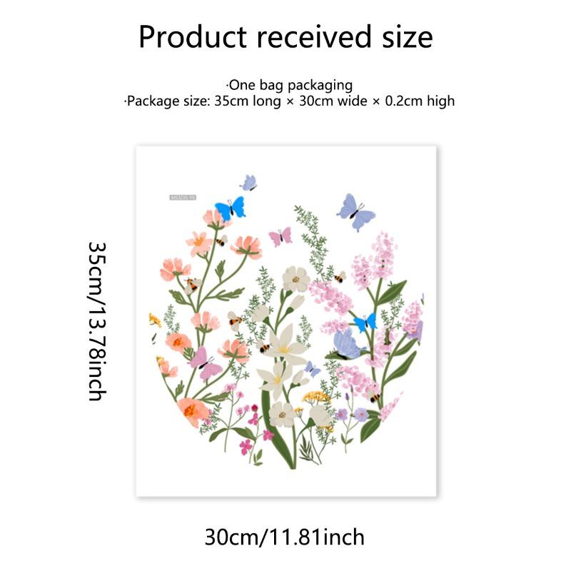 Colored Butterfly Flower Toilet Sticker Bathroom Toilet Cover Background Wall Sticker Self-adhesive Sticker