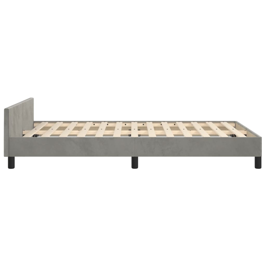 Bed Frame without Mattress Light Grey 120 x 190 cm Velvet