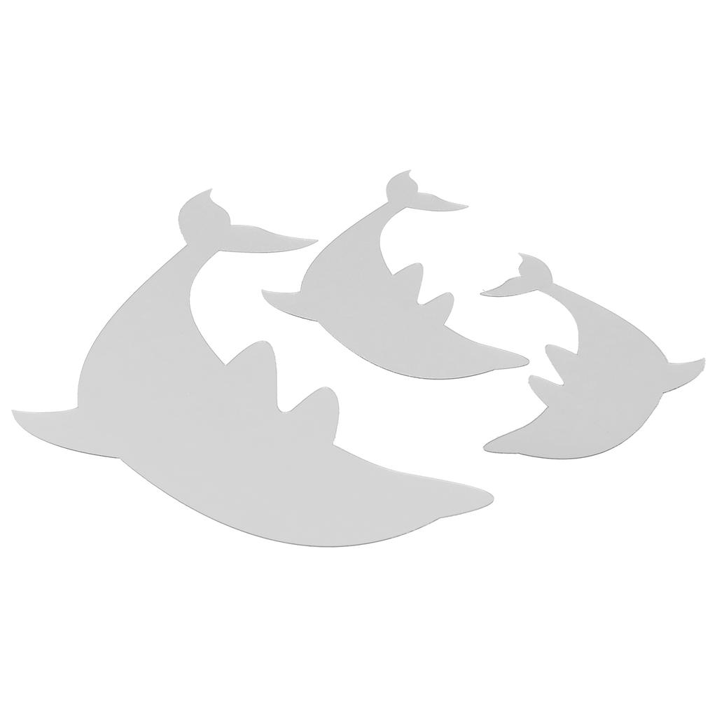 Cute Dolphins Shaped Mirror Wall Sticker Removable Background DIY Kids Room Home DecorationSilver