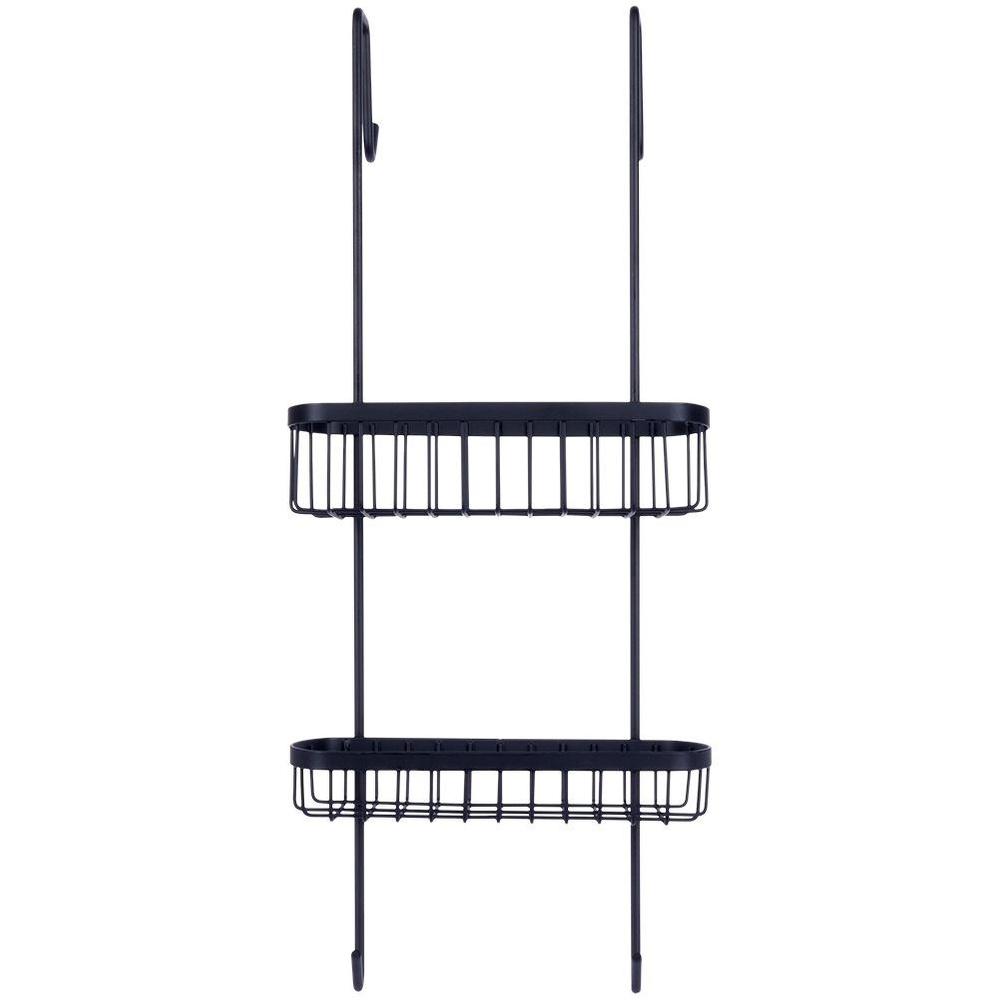Bathroom Shelf Hanging on the Glass of a Shower Cabin for Cosmetics