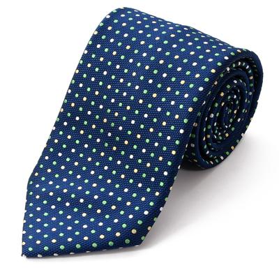Brand Made In Nishijin Jacquard Woven Dots [Michiko London] Necktie, Japan, Weave, 100% Silk, Weave, Pattern, (C Pattern Blue)