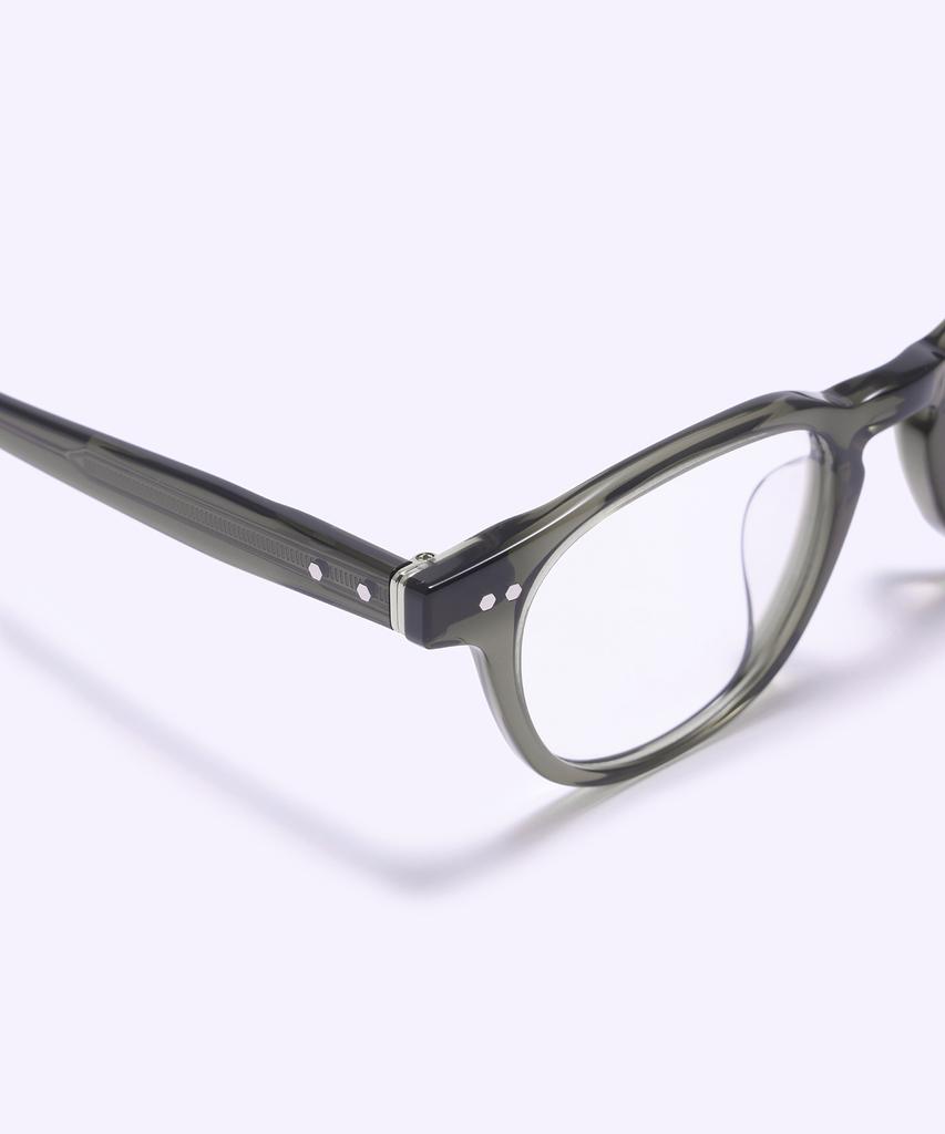 Alloaiweeo [Silverbite] Sbg7604 1313G Acetate Horn-Rimmed Khaki Eyeglass Frame Blue Light Lens Selection