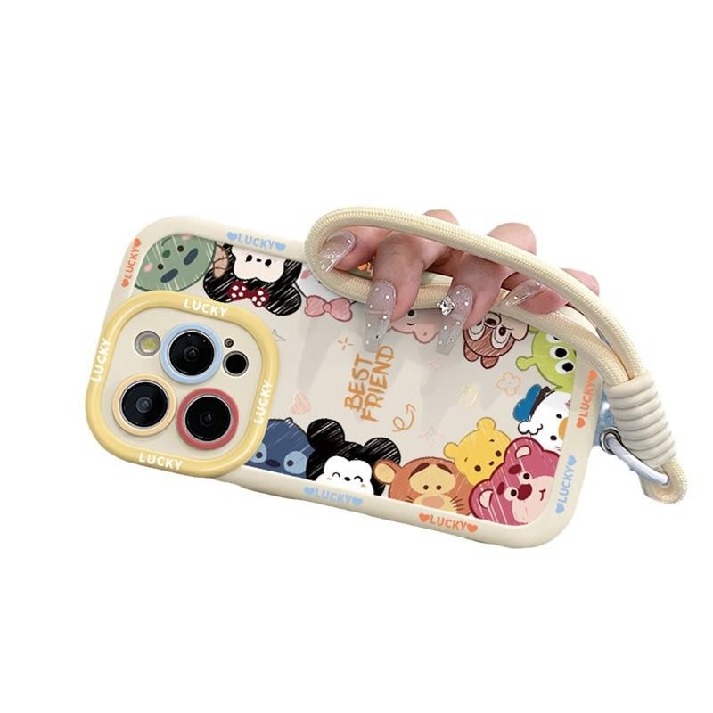 Cute Q Version Cartoon Avatar Suitable for Apple 15promax Mobile Phone Case IPhone 14 New 16 Lanyard 17 AIR