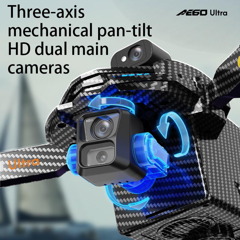 AE60 GPS Drone 8K Professional HD Camera 3-Axis Gimbal Brushless 12KM Obstacle Avoidance Large Screen FPV Fishing Airdrop Drones
