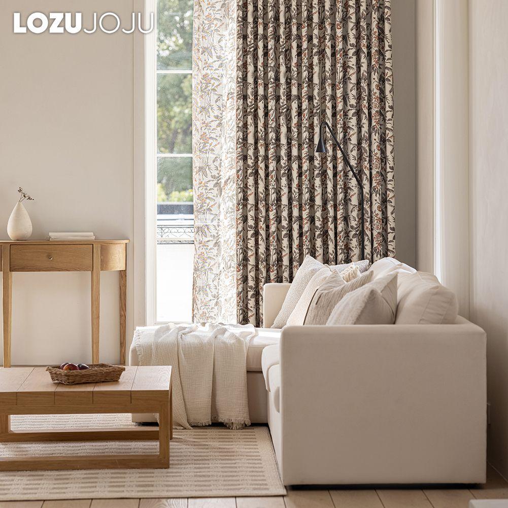 1PC LOZUJOJU American Medieval Style Blackout Curtains with High-density Printed Curtains for Bedroom Living Room Window for Home Decor