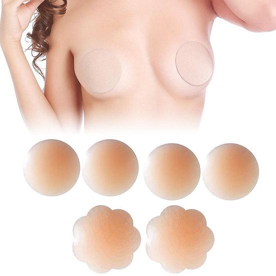 3 Pairs Reusable Self Adhesive Silicone Breast Nipple Cover Bra Pasties Stickers