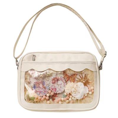 Bolsa Ita de PU de Anime 2026: Bolso cruzado transparente para mujer estilo japonés con tablero de corcho para DIY