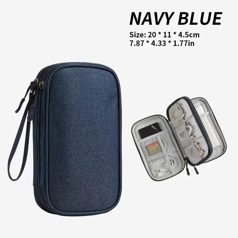 

Multifunctional Double Layer Storage Pouch Waterproof Travel Organizer for Power Bank Cable Earphone USB Drive Gadgets