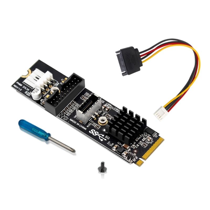 

Front Panel USB 3.1 Adapter Card With M.2 MKey PCIe Interfaces Delivers Fast 5Gbps Transfer Multiple Port Expansion 1