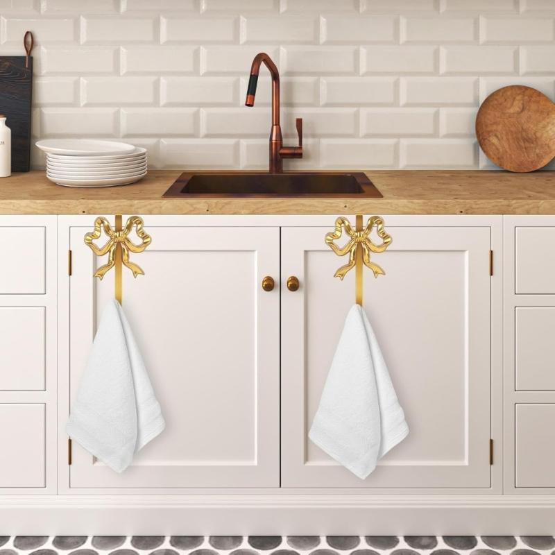 Heavy Duty Stainless Steel Bowknot Shaped Hook for Secure Hanging of Coats Hats Keys Decorative Hanger