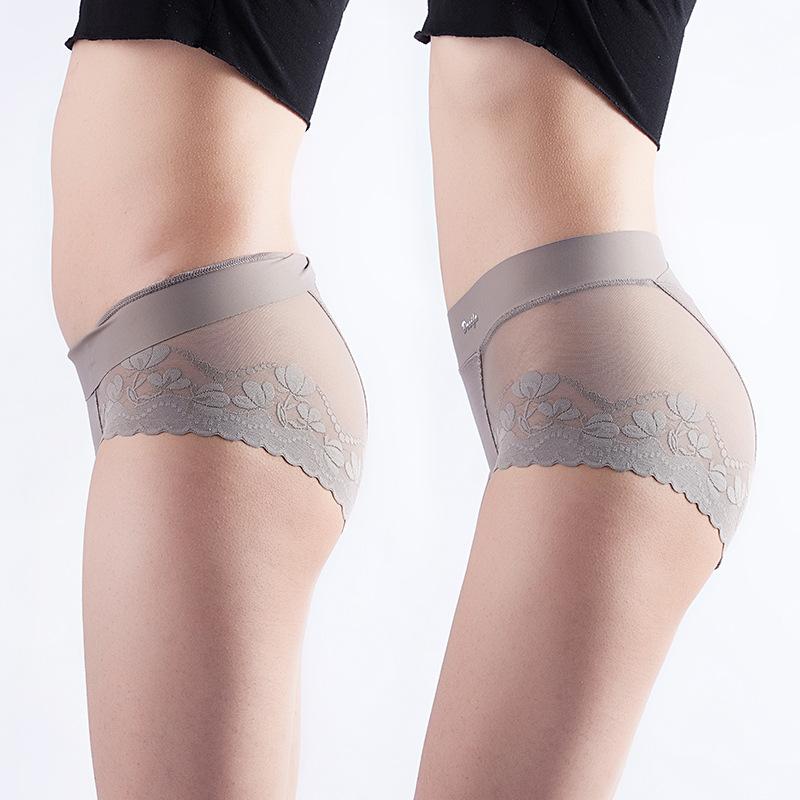 Mutandine in raso di lusso da donna Tummly control estivo Slip sexy in pizzo Vita alta Taglie forti Cavallo in cotone Mutande traspiranti Intimo intimo