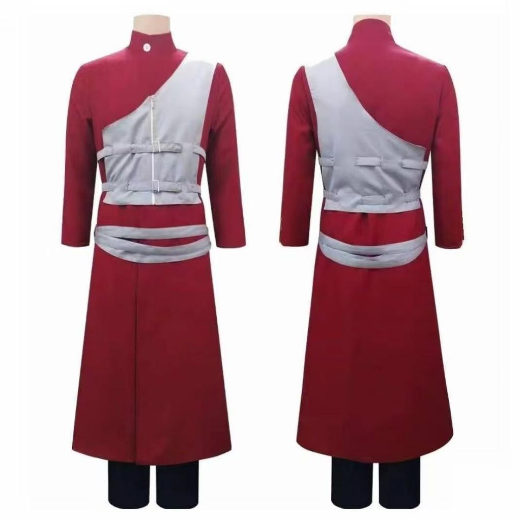 Gaara Cosplay Kostyme Sandfoss Femte Kazekage Rødt Hår Shinobi Ninja Tatoveringsklistremerke Sett Parykk Halloween Jul
