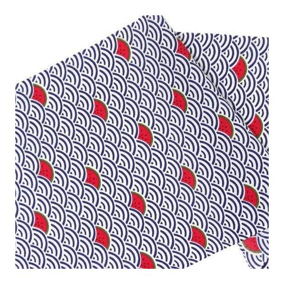 Hamamonyo Tenugui Sui Kai Ha Navy Off White - Traditional Yokohama Dyed Cotton Towel 34cm x 90cm