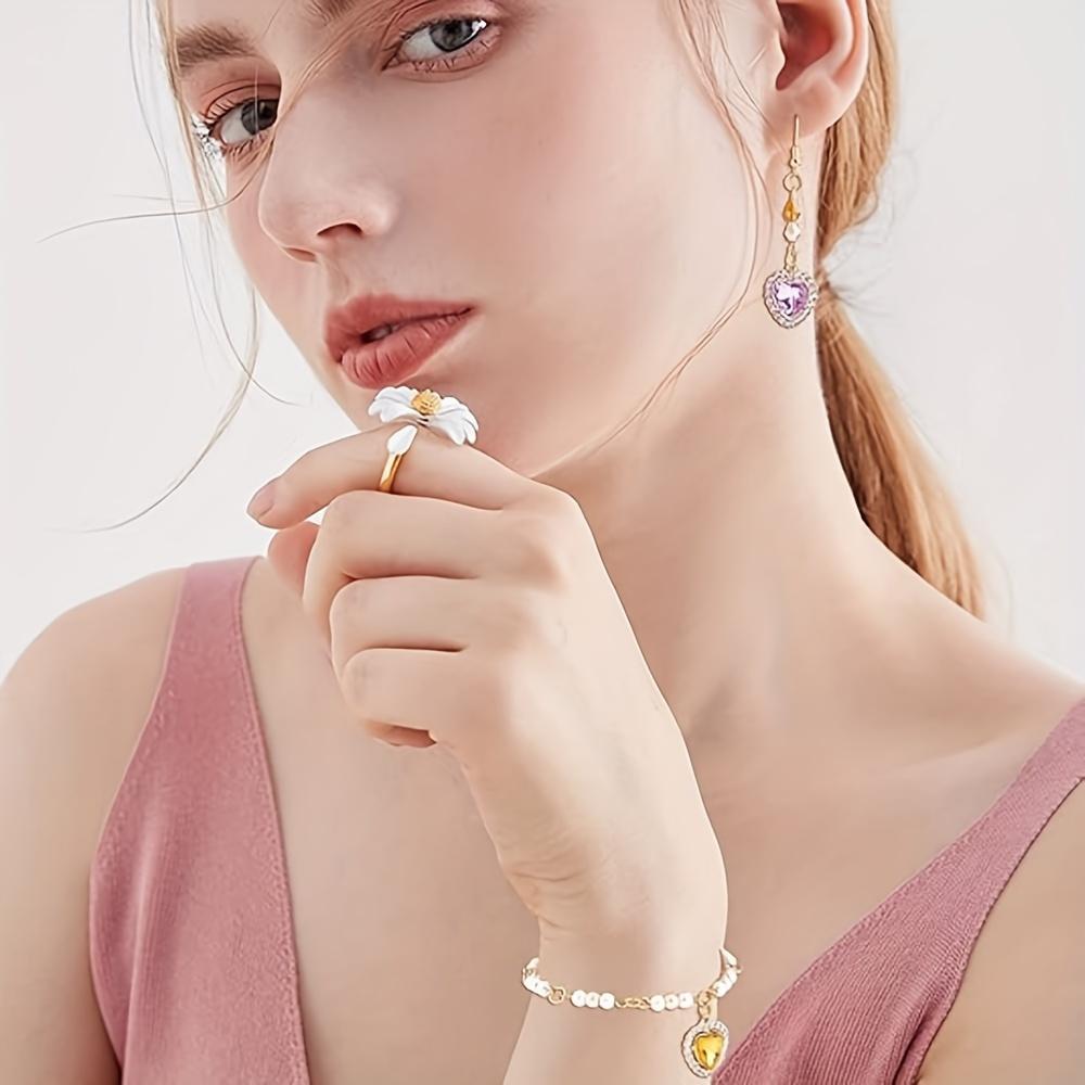 4/18pcs Sparkling Alloy Love Pendant Color Necklace Bracelet Accessories Peach Heart Pendant Material DIY Bracelet Necklace Earrings Keychain