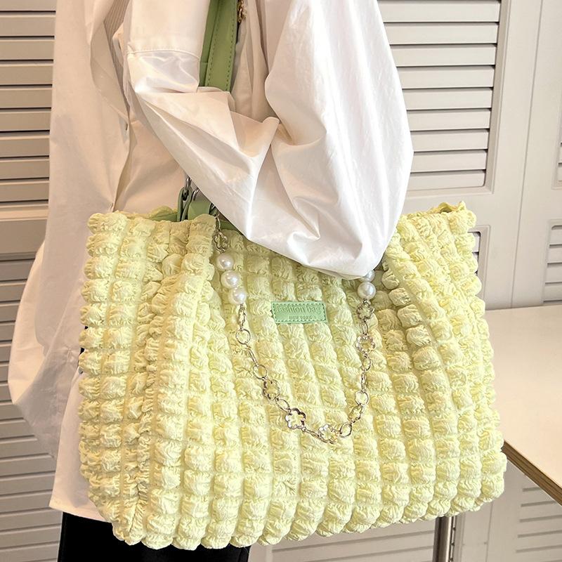 2025 summer underarm fold bubble shoulder bag women's large-capacity casual foreign style tote bag fashion women's bag