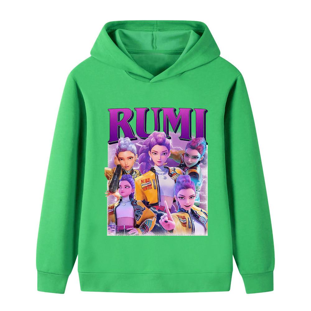 B1208 Kids Boys Girls Kpop Rumi Zoey Mira Print Long Sleeves Hoodie