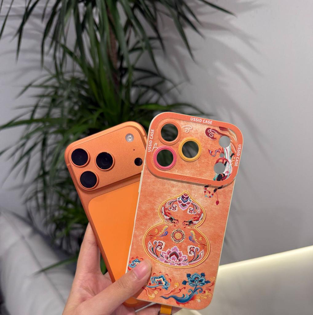 Gourd soft case is suitable for Apple 17p red IP16promax New Year 15 Year of the Horse 14 Happy 13 sets of mobile phone cases