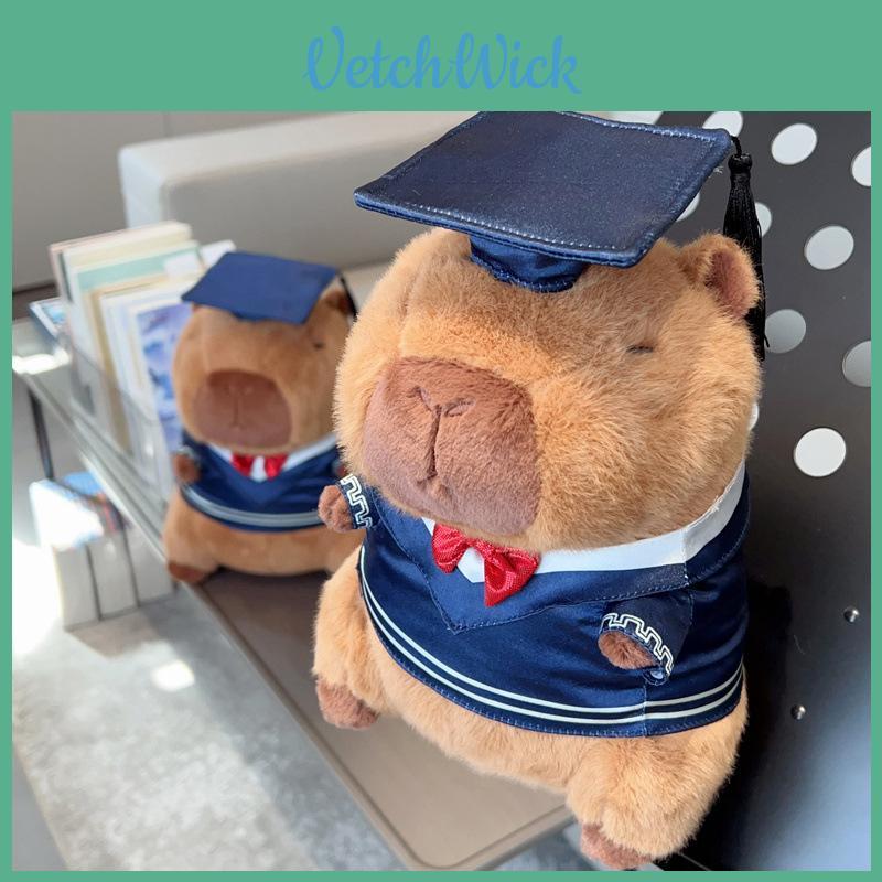 Capybara Graduation Teddy Bear Plush Toy With Scholar Outfit For Students Gift