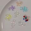 200Pcs Colorful Mermaid Bubble Bead Nail Art Accessories Flat Candy Colored Semi-Circular Diamond Nail Decoration