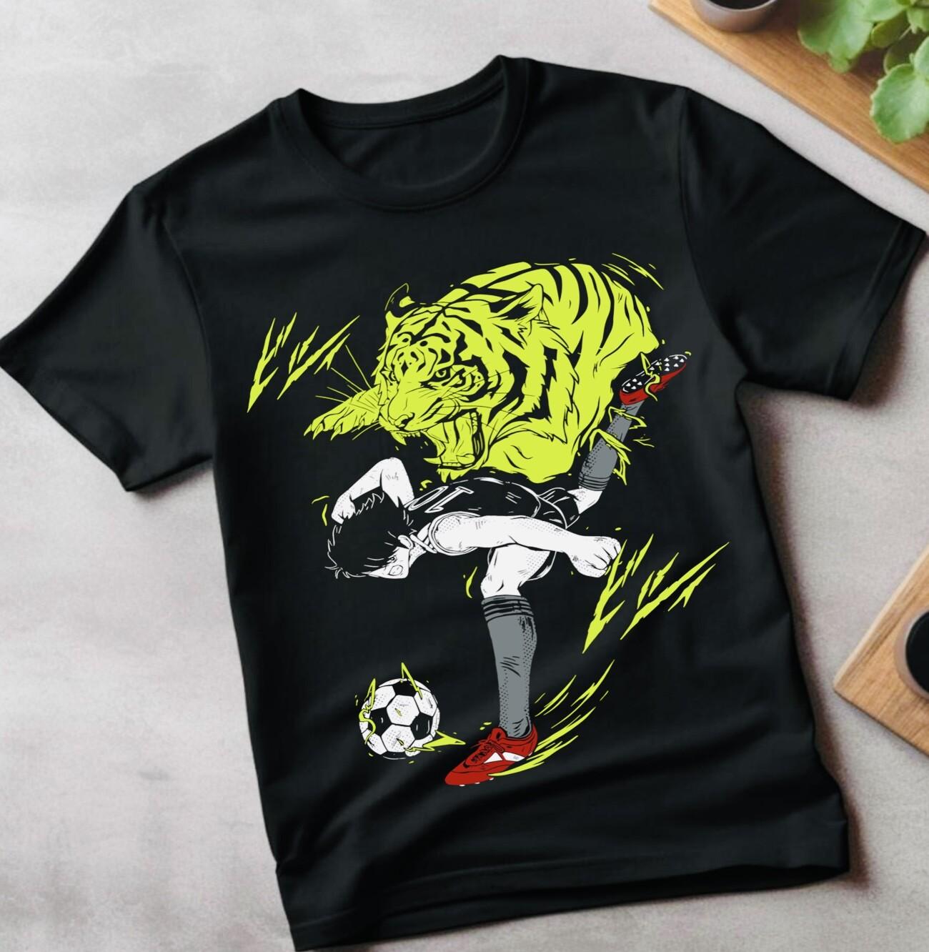 Kojiro Hyuga T-Shirt Mens Womens Tees Top Captain Tsubasa Anime Football Manga mark landers toho L