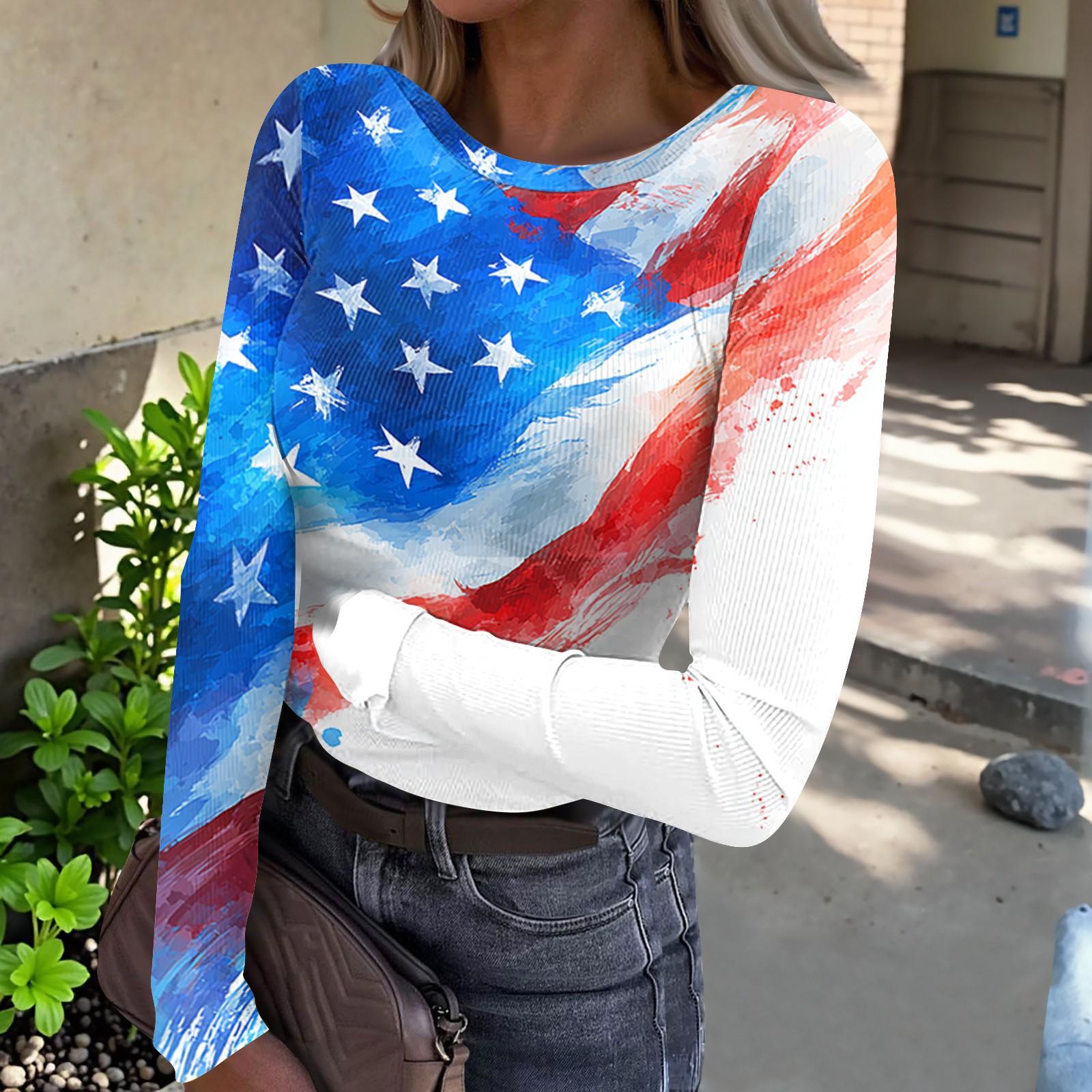 

Women s Casual Long Sleeve Ribbed Knit Top Crew Neck Star Print Slim Fit Stretchy Lightweight Pullover Shirt for Everyday Wear M білий