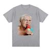 Creative and Funny Grandma Licking Red Popsicle Tshirt Cute Grandma Ice Cream Tshirtcasual Oversized Tshirt Suitable for Unisex