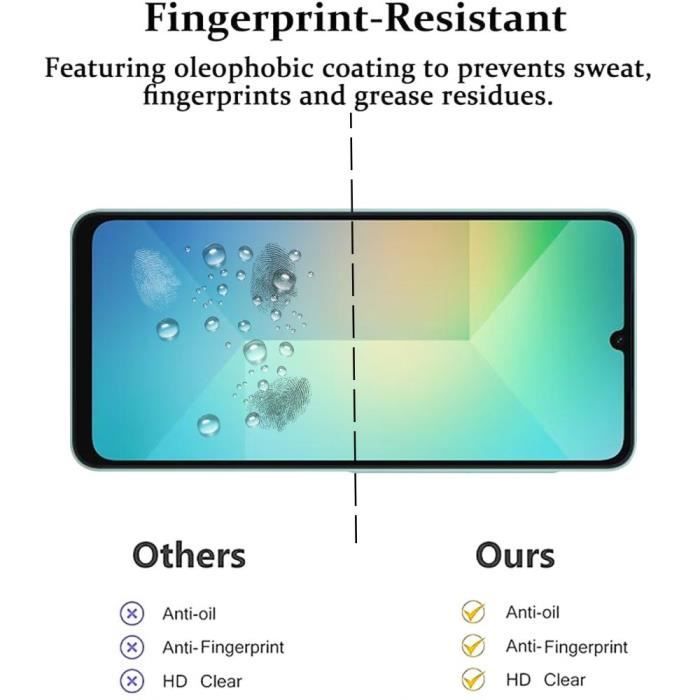 Film de protection en verre trempé - samsung - galaxy a06 - lot de 2 - 9h - anti-rayures - 0,3 mm