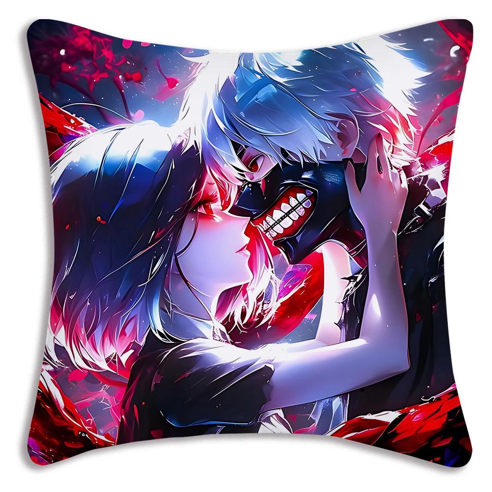 Anime For Tokyos Ghouls-Pillow Covers Cartoon Sofa Decorative Home Double-sided Printing Short Plush Cute Cushion Cover