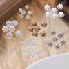 50Pcs Christmas Sparkling Snowflake Nail Charms Accessories Glitter Resin Snow Nail Decoration For Manicure Diy Parts
