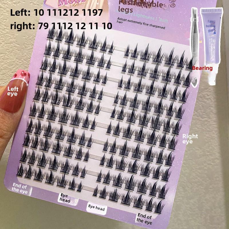 Mengji Shangpin White Moonlight False Eyelashes - Natural, Thick, Photogenic, Large Capacity