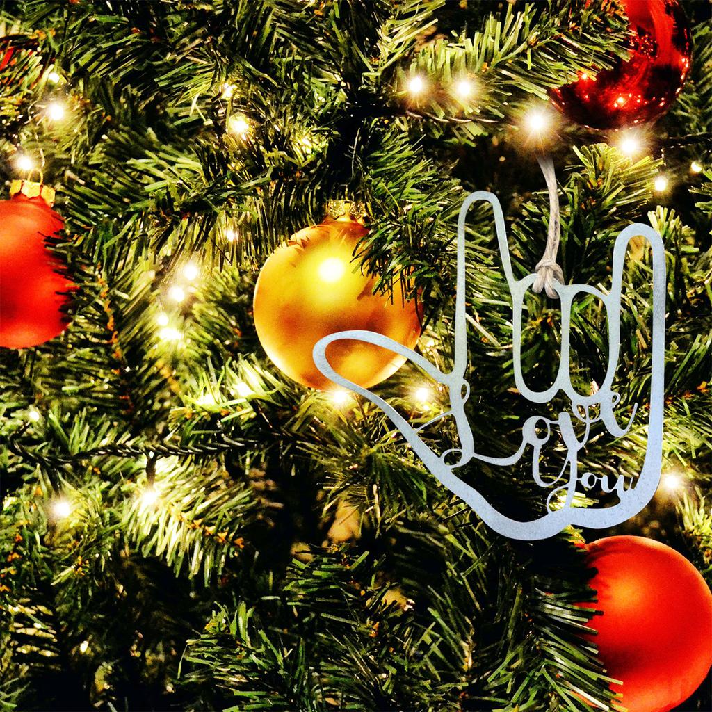 Jag Älskar Dig Teckenspråk Ornament Tillverkat Av Stål Tänker På Dig Julstrumpa Fyllning Gåva