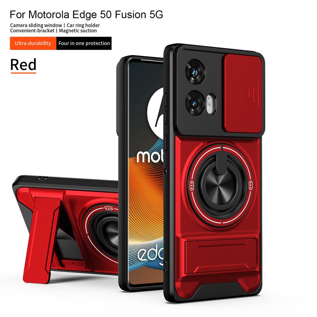 For Motorola Edge 50 Fusion Case Moto Edge 50 Fusion Cover Magsafe Magnetic Fold Holder Military Armor Camera Protection Cover