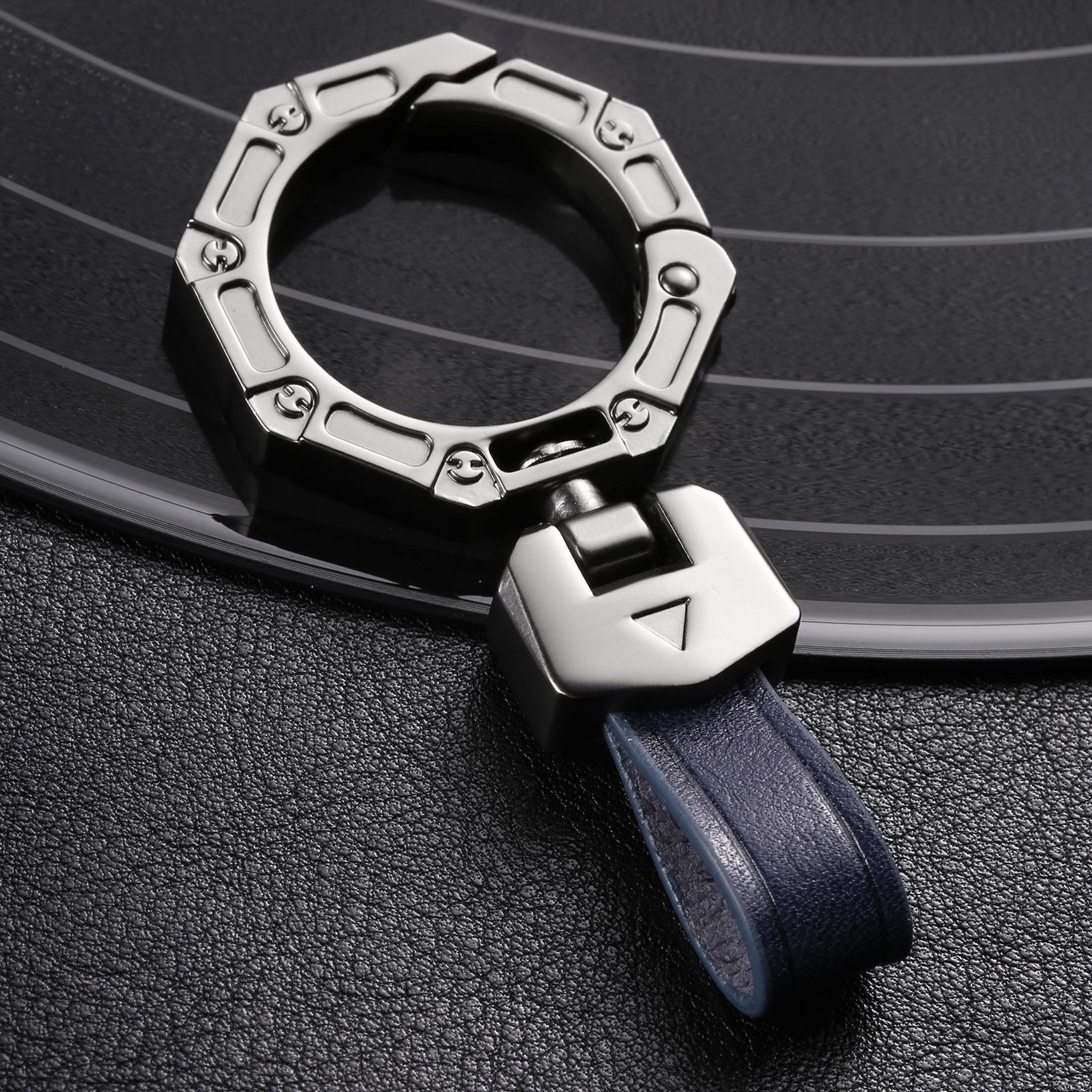 

Роскошный брелок для ключей из металла и кожи для автомобиля с защитой от потери для мужчин синий