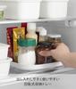 Yamazaki Rotating Storage W20 x D20 x Storage Cosmetic 10078 Tray, White, H2.9cm, Plate, Organizer, Refrigerator, Shelf, Storage,