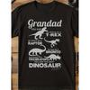 Men's Grandad Dinosaur T-Shirt - Funny Grandparent Retirement Gift with T-Rex, Triceratops & Stegosaurus Names - Casual Round Neck Tee for Grandpa,