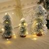 Tower-shaped Tabletop Cedar Snow Spray Christmas Tree Decoration for Hotel and Mall Displays