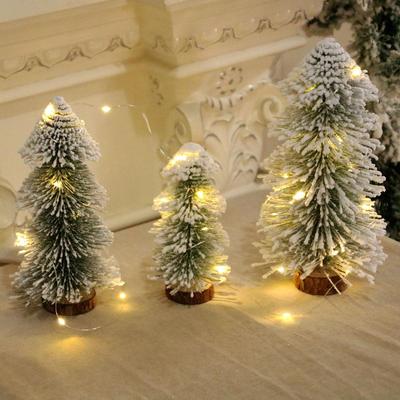 Albero di Natale Decorazione Neve Spray in Cedro da Tavolo a Forma di Torre per Esposizioni di Hotel e Centri Commerciali