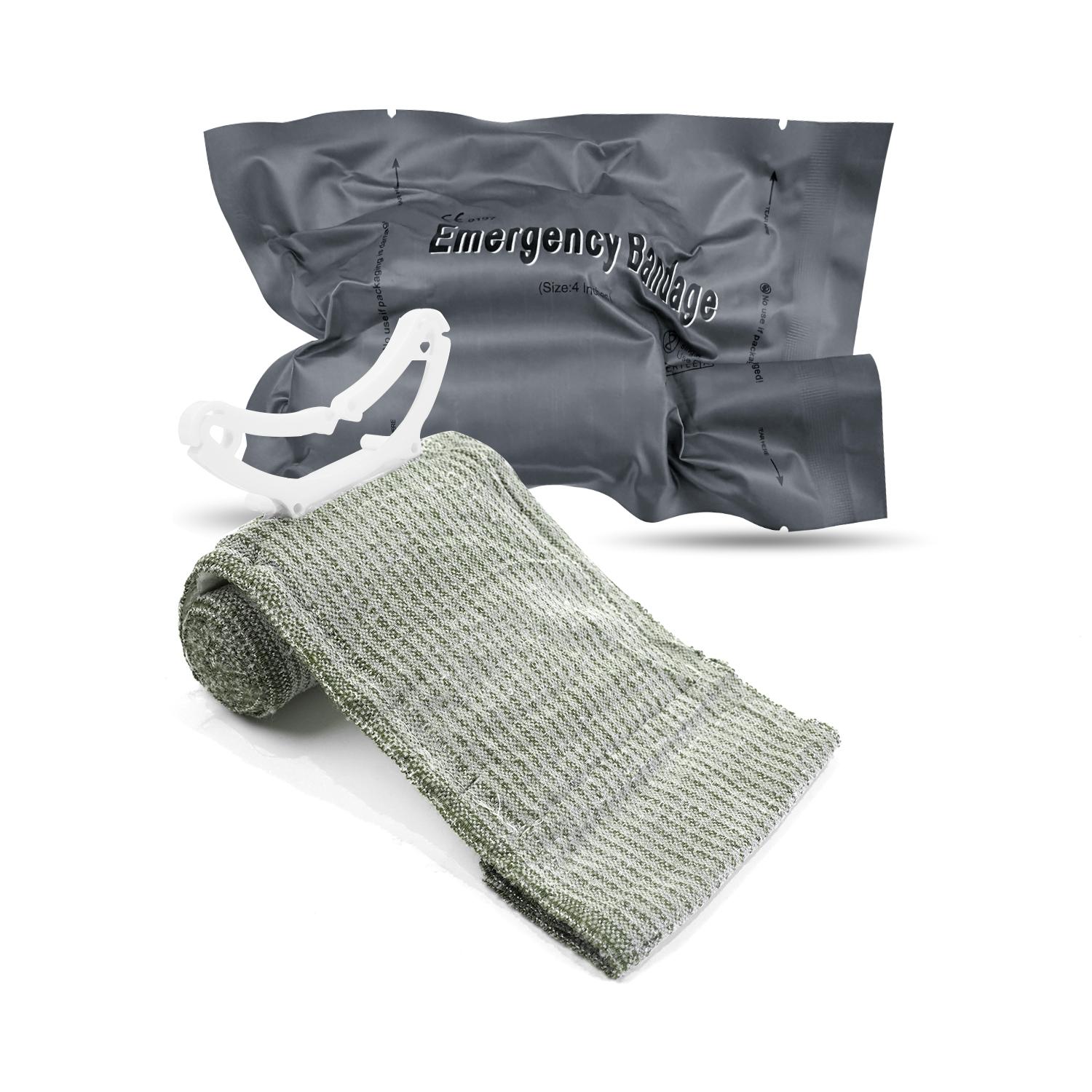 1pc 4 Inches/6 Inches First Aid Trauma Hemostatic Bandage Tactical First Aid Training Bandage Outdoor Gauze Bandage